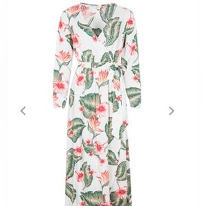 Roxy tropical maxi wrap dress size small